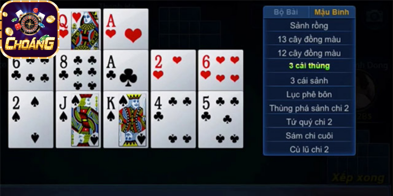 Phân tích thứ hạng bài trong binh xập xám